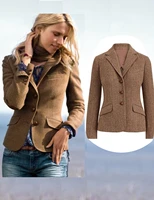 womens suit vintage herringbone tweed jacket casual fashion outerwear