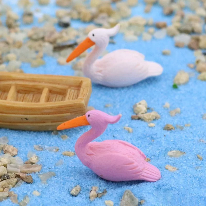 

A2pcs Romantic Lover Swan Couple Ornament Mini Garden Home Decor Terrarium Figurines Fairy Garden Miniatures Crafts