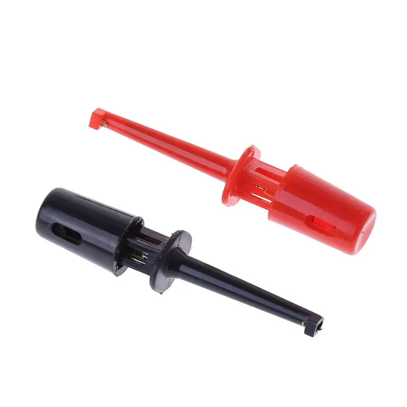 

New 1 Pair Single Hook Clip Test Probe Lead Wire Mini Grabber Kit For Multimeter