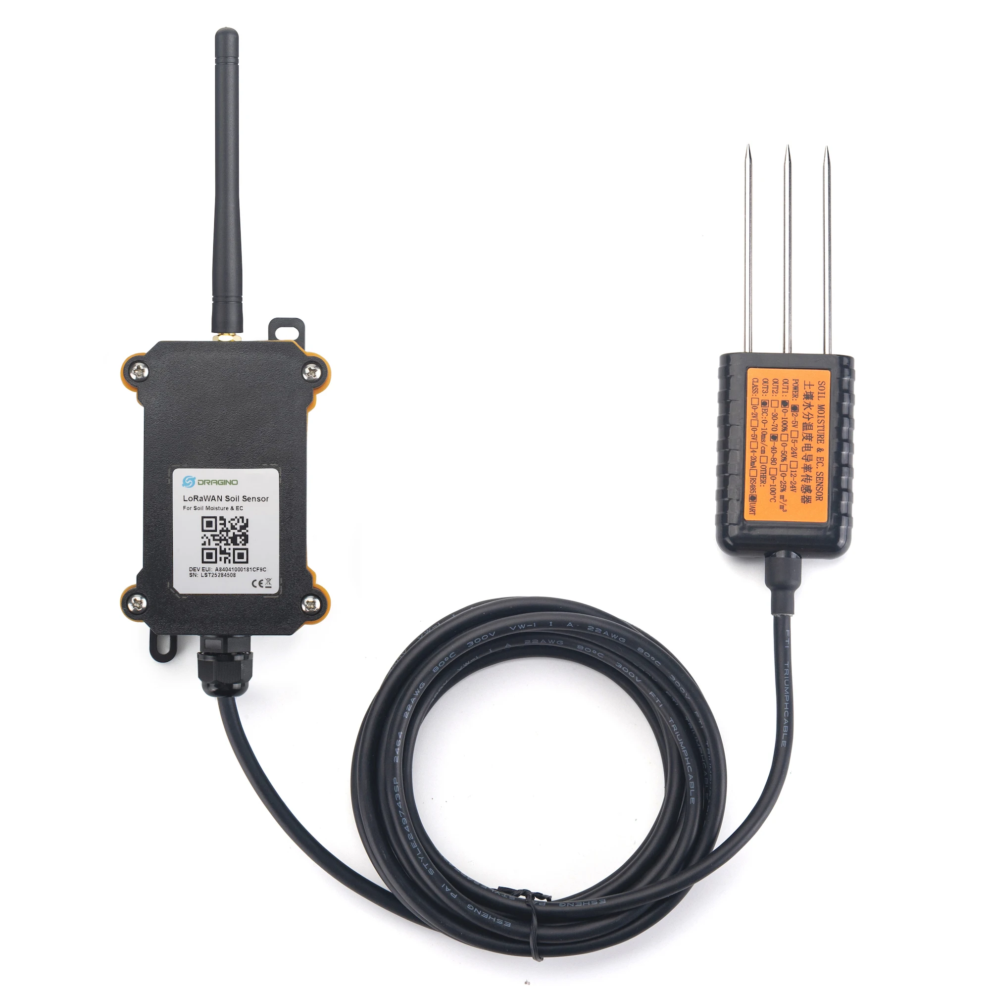 Фото Датчик IOT Dragino LSE01 IP66 LoRaWAN Датчик EC влажности почвы Датчик Lorawan №1