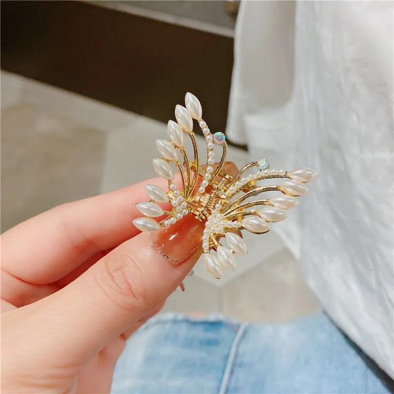 Летние жемчужные блестящие стразы заколки для волос женщин Милая женская