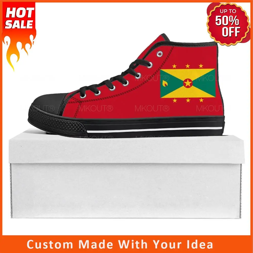 

Флаг Гренады высококачественные кроссовки для мужчин и женщин, подростковые холщовые кроссовки, повседневная обувь для пар, обувь на заказ