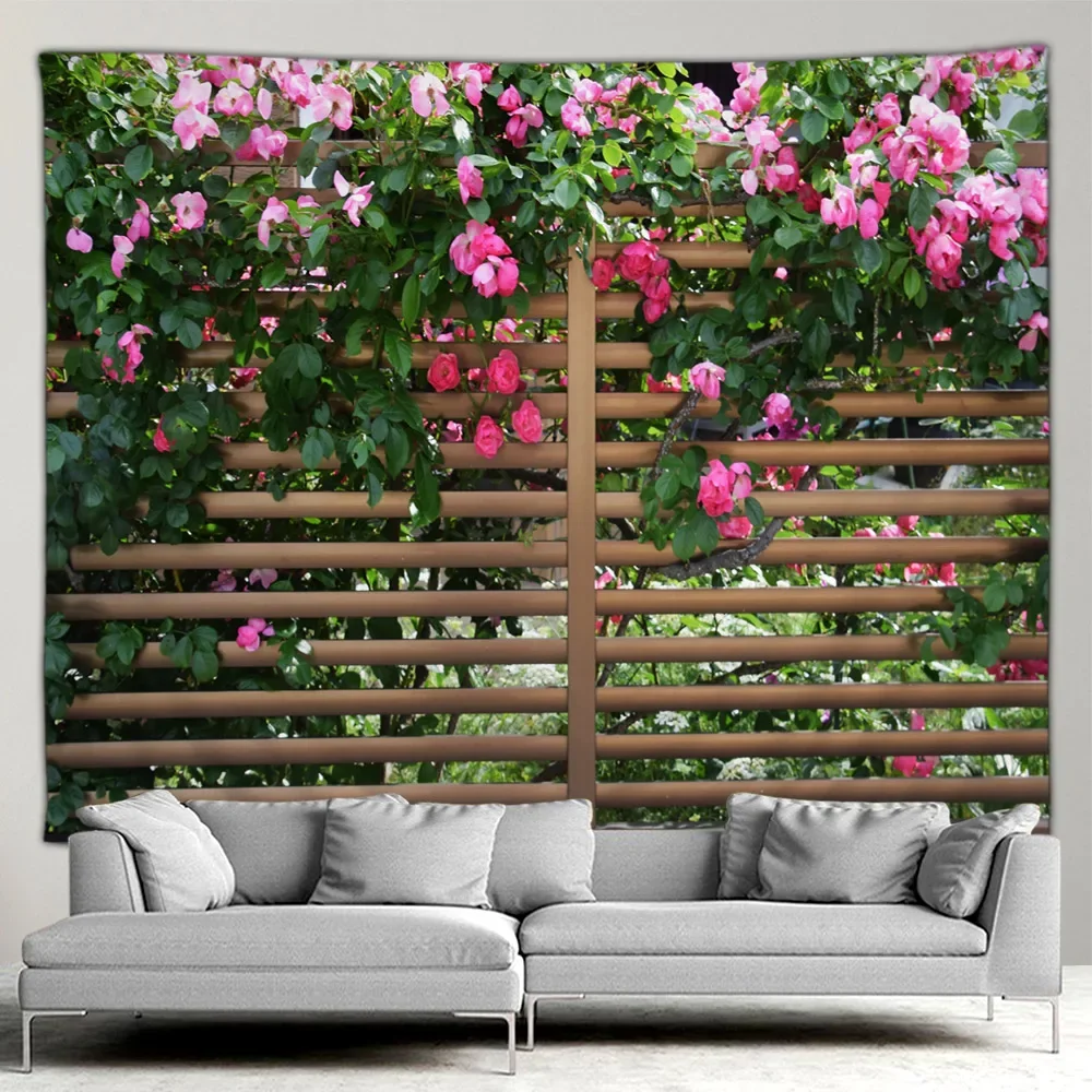 Наружный садовый забор цветочный гобелен Деревенское садовое настенное