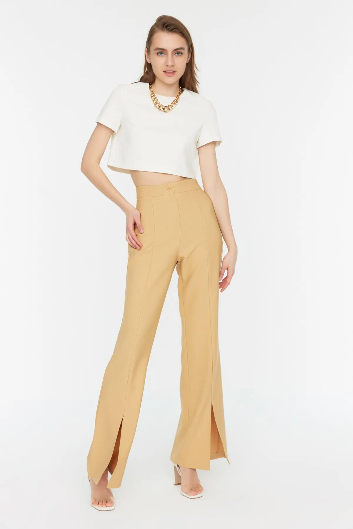 

Camel Straight Trousers twaw22pl0046