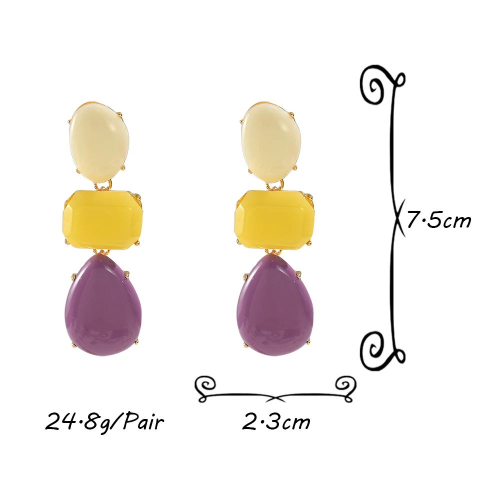 Женские винтажные серьги из акриловой смолы Разноцветные серьги-подвески с