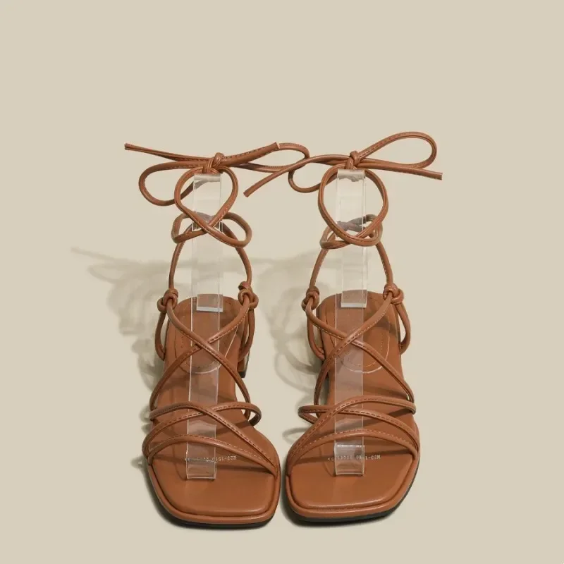 Босоножки женские на толстой подошве римские сандалии высоком французском