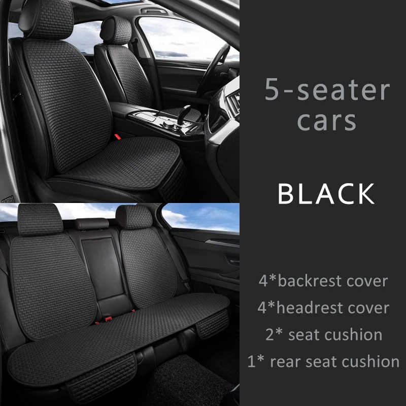 

Хлопково-льняной чехол на автомобильное сиденье, против пота, чехол на сиденье для собаки, полный комплект, дышащая защита для автомобильного сиденья, 4-сезонные аксессуары для интерьера автомобиля