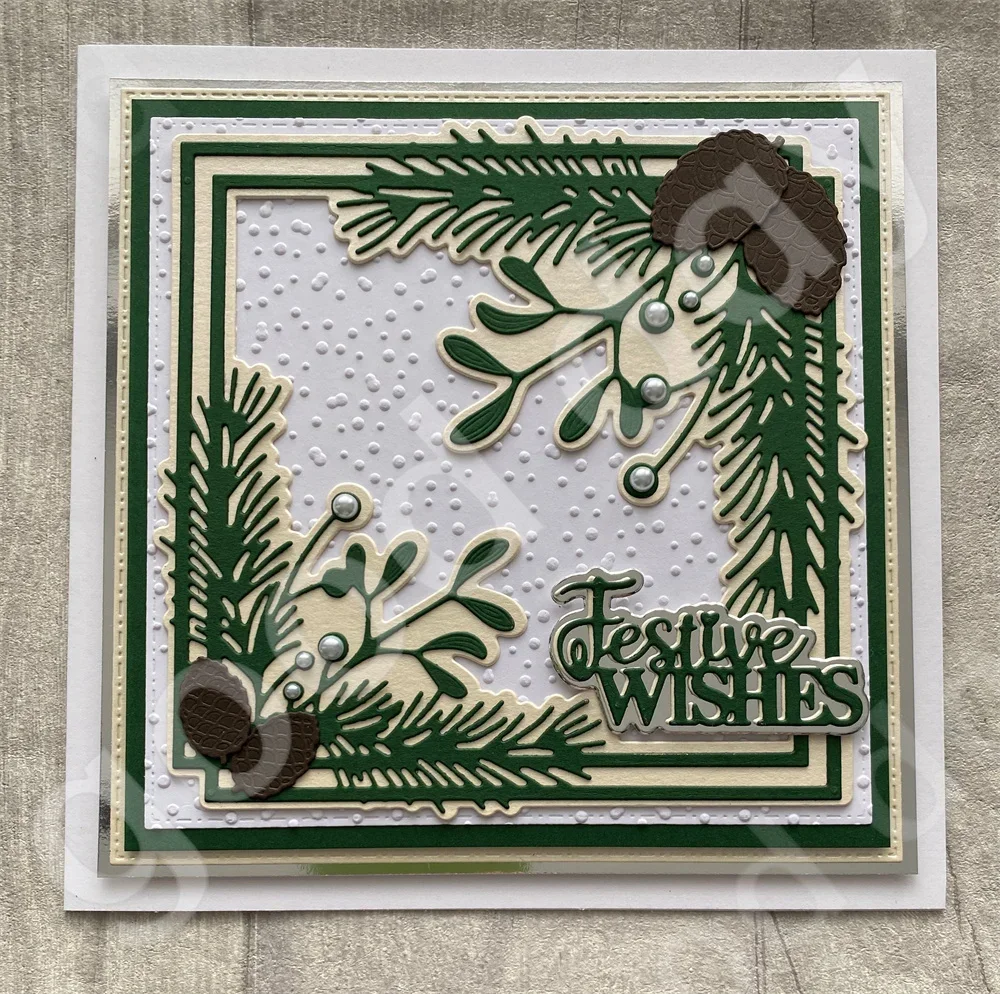 Необычная рамка Падуба бутоны Розовые Ягоды омела металлическая высечка