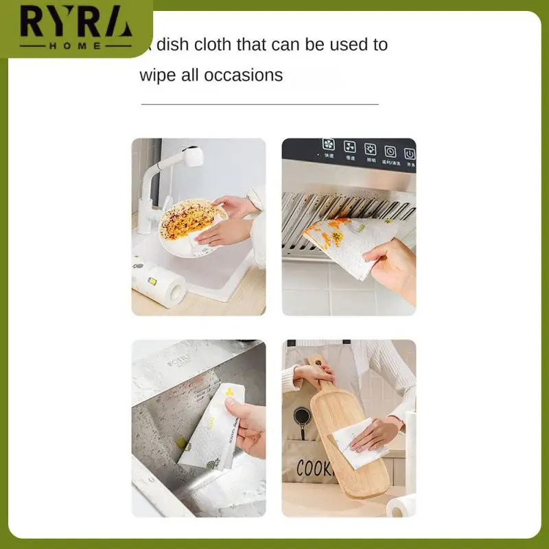 

Printing Kitchen Paper Thickened Dish Towels Housework Anti-oil Dishcloth Household Cleaning Tools Non-woven Kitchen Towels