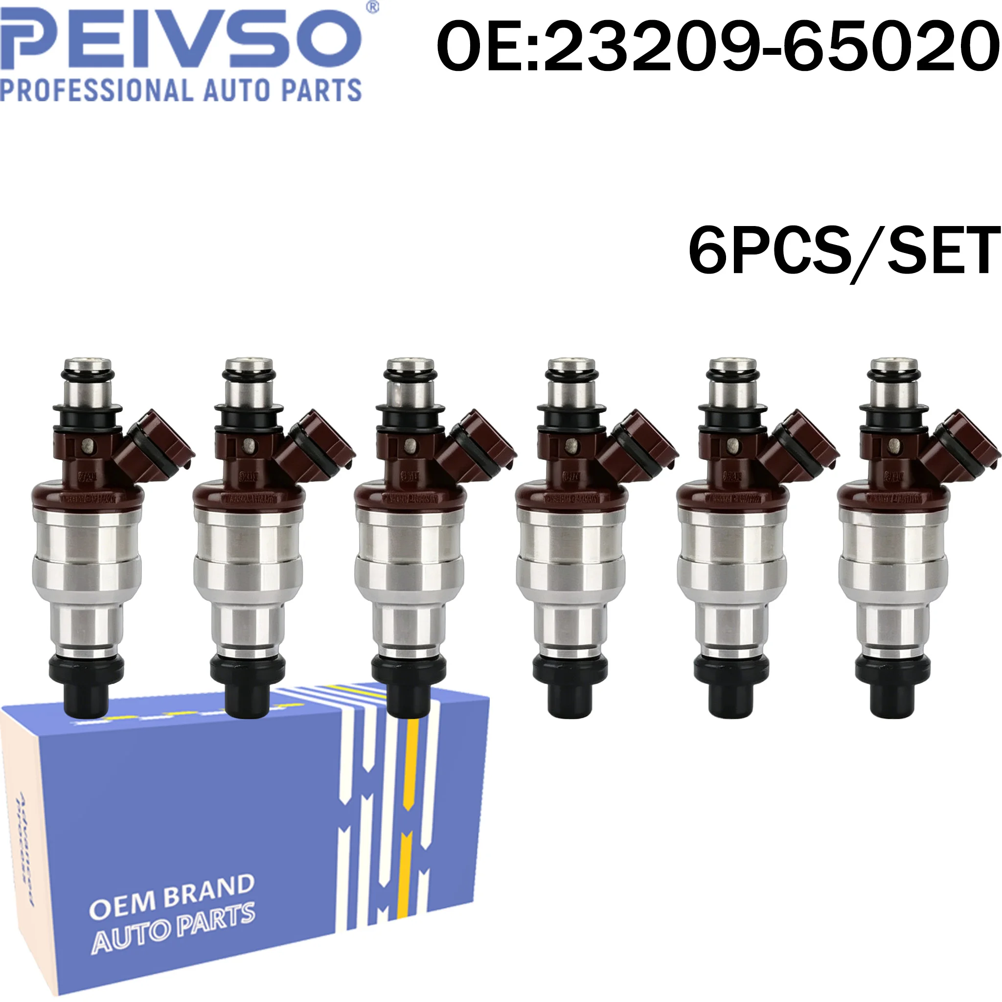 Фото Форсунки топливные PEIVSO, 6 шт., 23250-65020, 23209-65020 для Toyota Pickup 4Runner T100 1989-1995 3.0L V6 №1