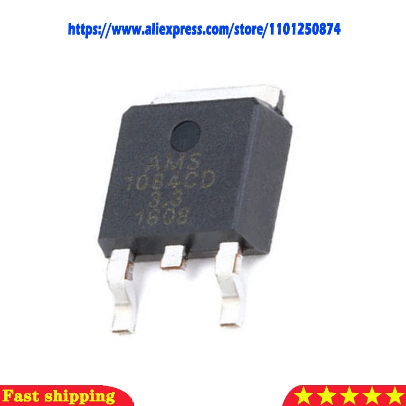 

5 шт./лот AMS1084CD-3.3 AMS1084-3.3 LM1084-3.3 TO-252