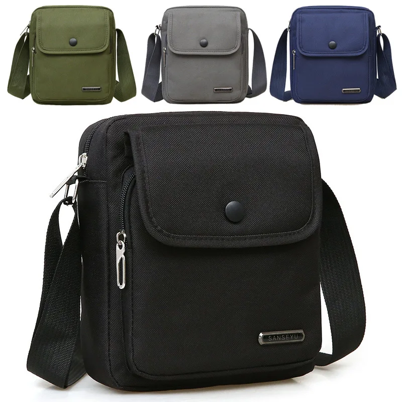 

Small Durable Vintage Canvas Water Resistant Messenger Crossbody Bag with Multi-pockets Nylon Messenger Bag for Men Canvas Bag