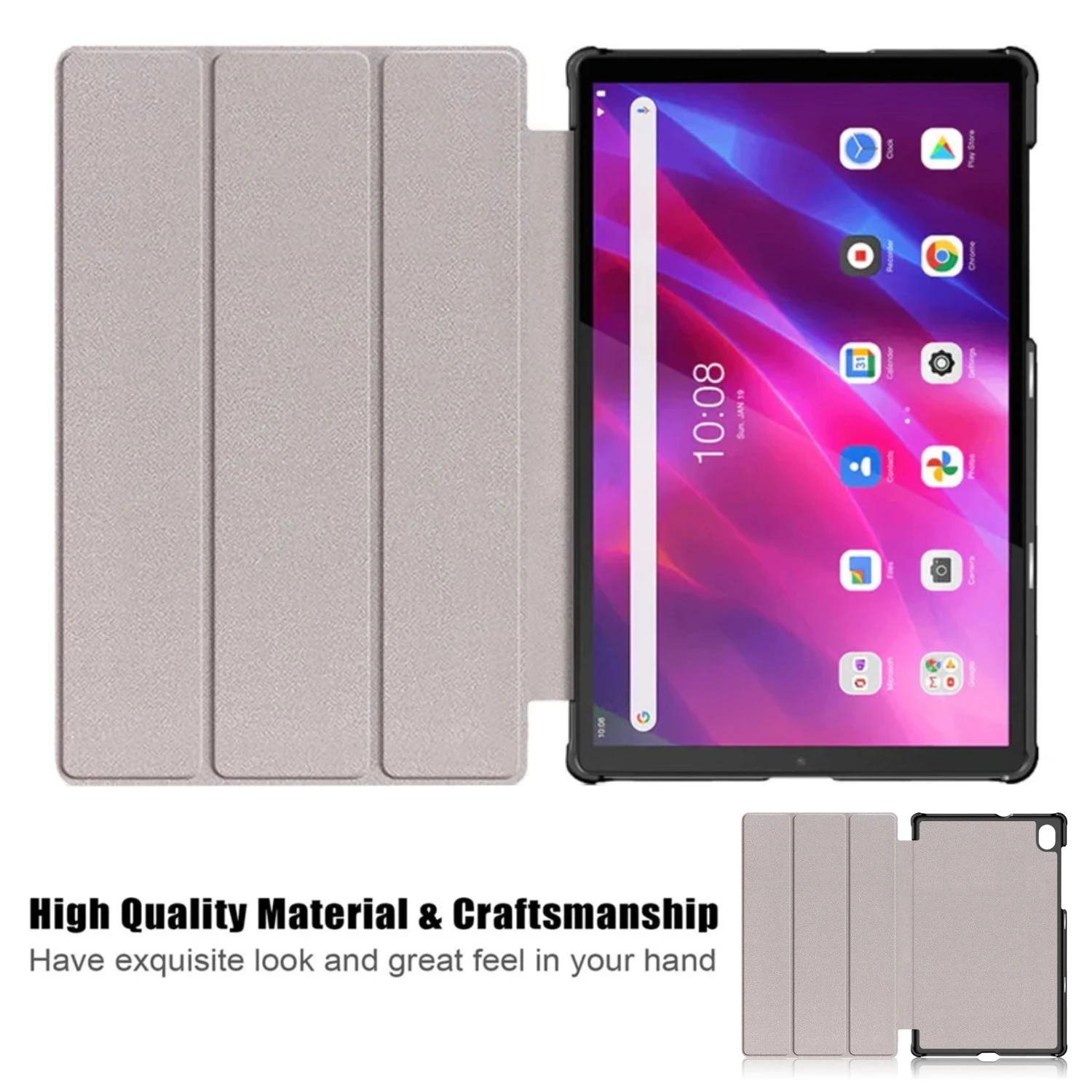 Фото Чехол для Lenovo Tab K10 Case X6C6X X6C6F 10.3 дюйма 2021, складная подставка, кожаный чехол, умное пробуждение/спящий режим, три сложения, чехол для планшета 10.3 дюйма №5