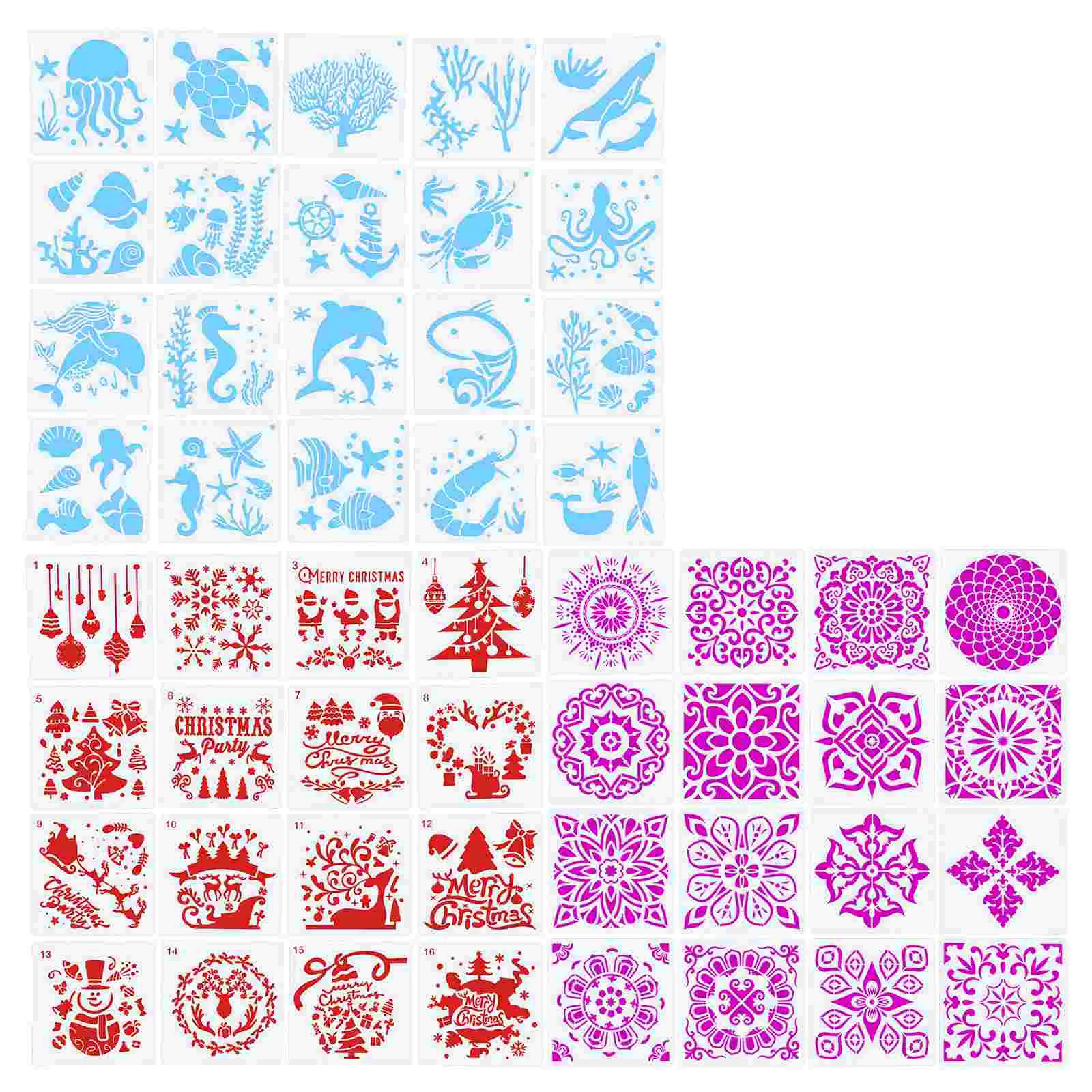 

Трафареты рождественские трафареты Рисование Мандала трафареты Рисование морской океан шаблон для рисования самодельные животные