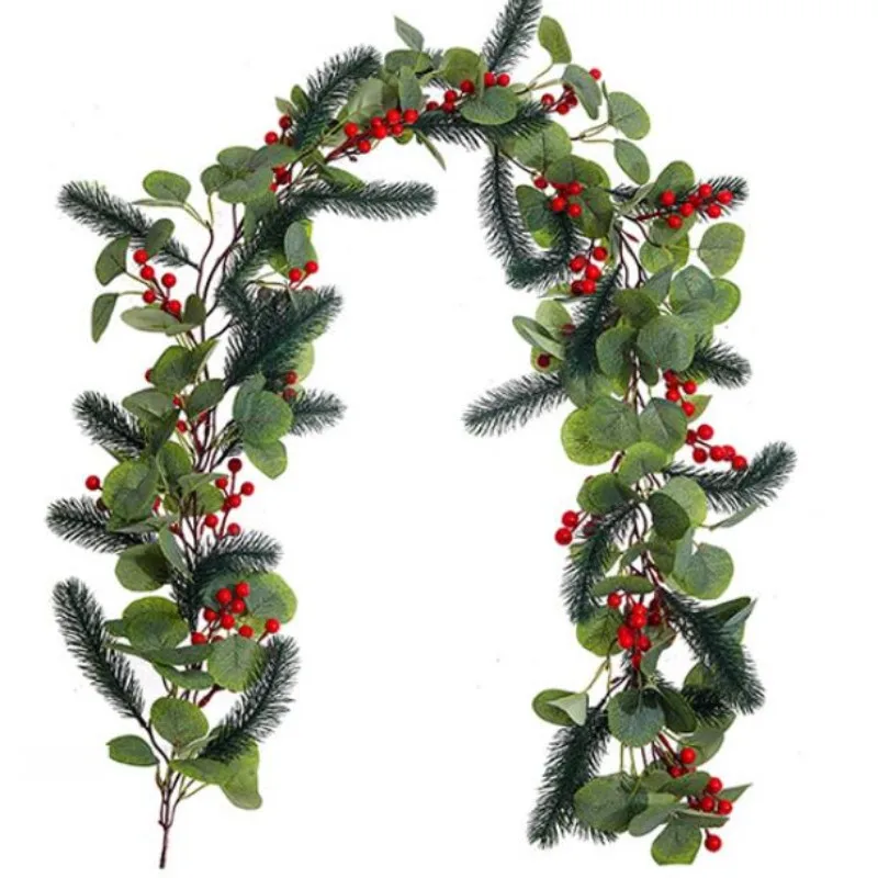 

Рождественское украшение, роскошный подвесной венок из ротанга, рождественские украшения