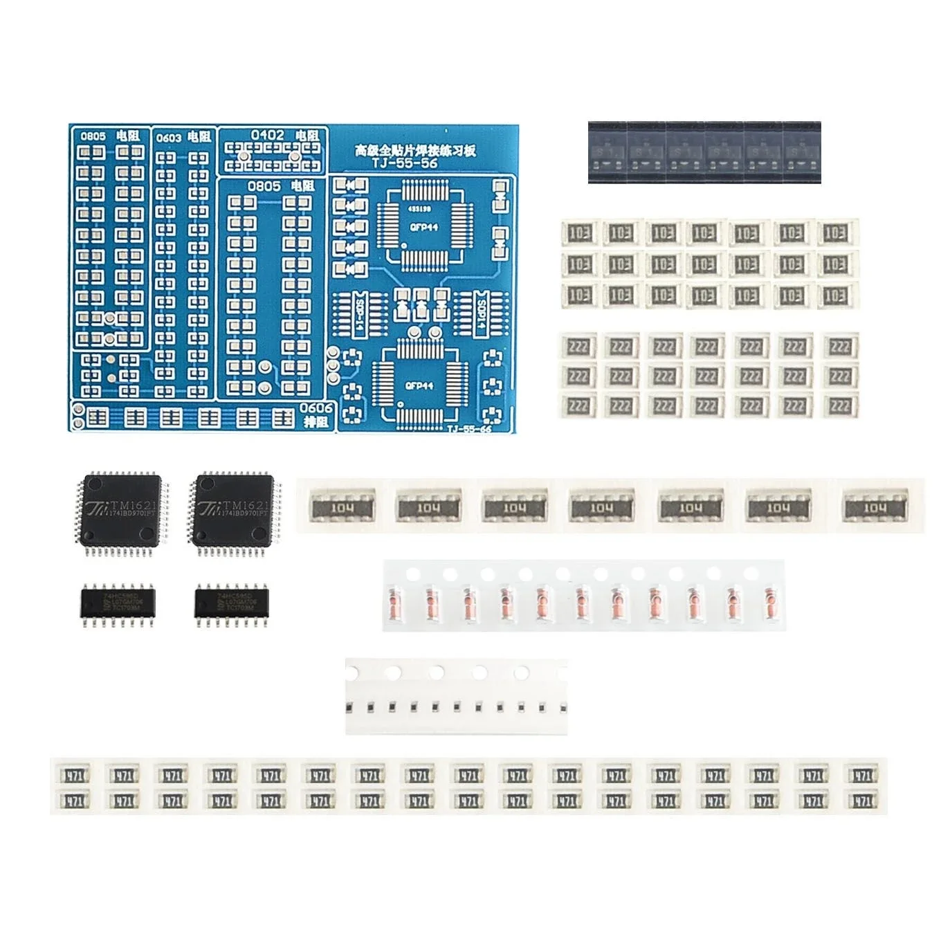 

1kit SMT SMD Component Welding Practice Board Soldering DIY Kit Resitor Diode Transistor By start Learning Electronic