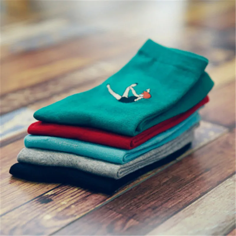 2023 New Socks Women Cotton Plain Jacquard Cactus Fresh And Simple Wild Ladies Trend Harajuku Korean Comfortable Socks
