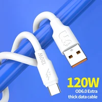 6a usb type c fast charging cable 120w for xiaomi samsung huawei 1m data cable mobile phone usb c data cord