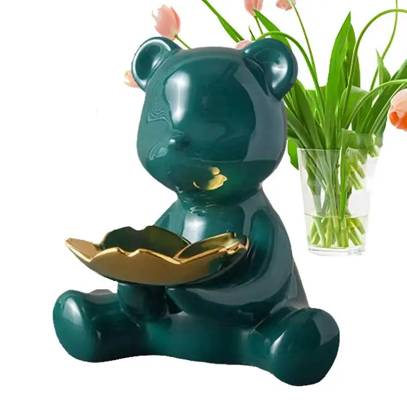 

Violent Bear Statue Tray Cartoon Collectible Models Key Tray For Entryway Storage Home Desktop Animal Figurines