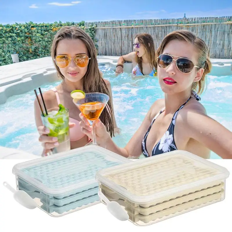 

Круглая легко снимающаяся форма для льда, маленький поднос для льда с ящиком и съемной крышкой для морозильной камеры, форма для шариков для льда, для напитков, кофе, сока