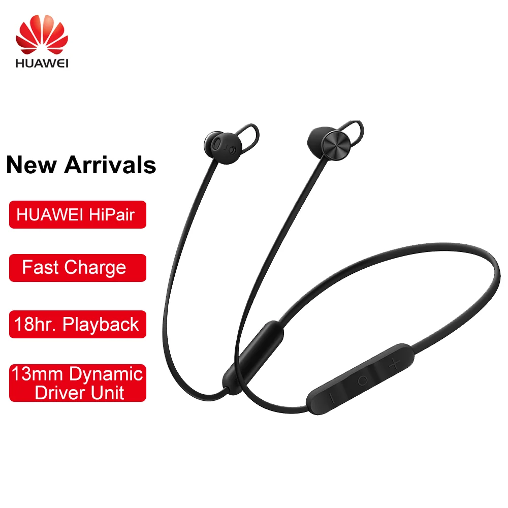 

Беспроводные наушники Huawei FreeLace, спортивные водонепроницаемые наушники-вкладыши с Bluetooth, металлический силиконовый магнитный переключател...