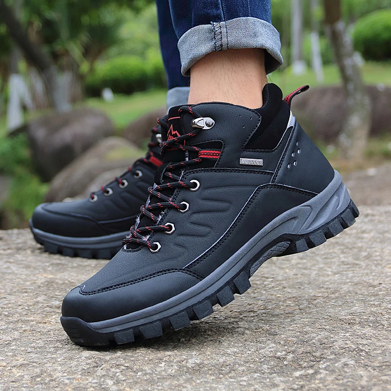 HIKEUP Outdoor Hiking Shoes Padded Waterproof Trekking Sneaker Ankle Boots Winter Military Shoes Tactical Boots For Man