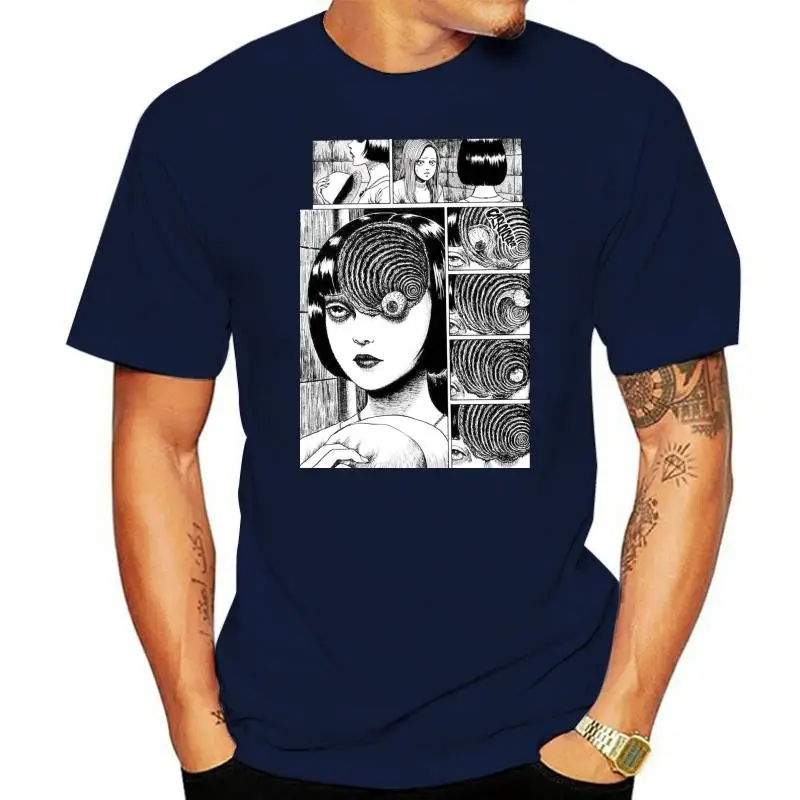 

Uzumaki Cotton T Shirt Men Junji Ito Tees Horror Manga Tomie Tshirt Men Short Anime Japanese T-Shirt Men's Clothes Designs