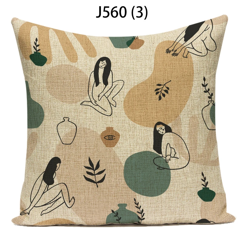 

Flower Girls Stick Figures Pillowcases Square 45x45cm Polyster Premium Creative Sofa Decorative Premium Art Cushion Covers E2052