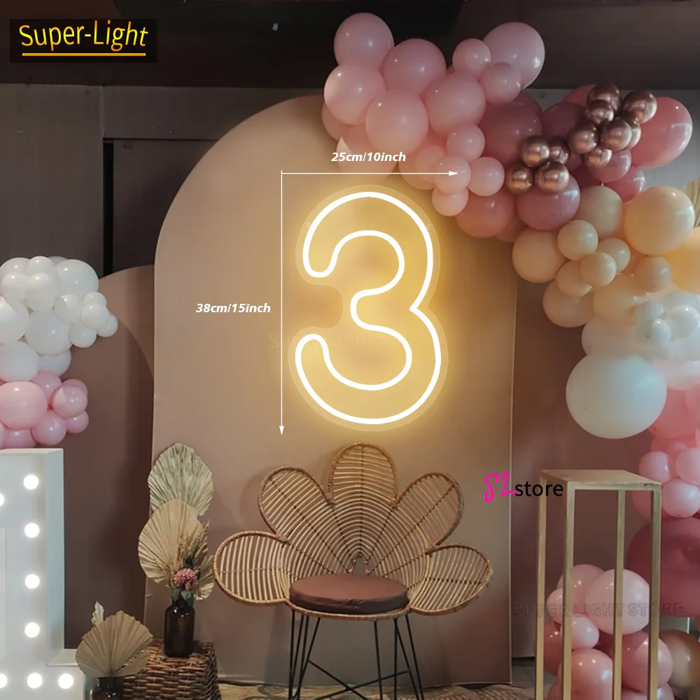 

Неоновый цифровой светильник IWP, теплый белый