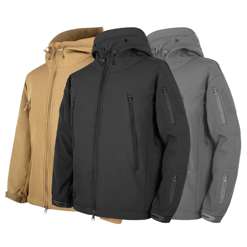 

Tactical Jacket Men Military Combat Soft Shell Army Jackets Techwear Windproof Waterproof Hiking Climbing Fleece Hooded Coats