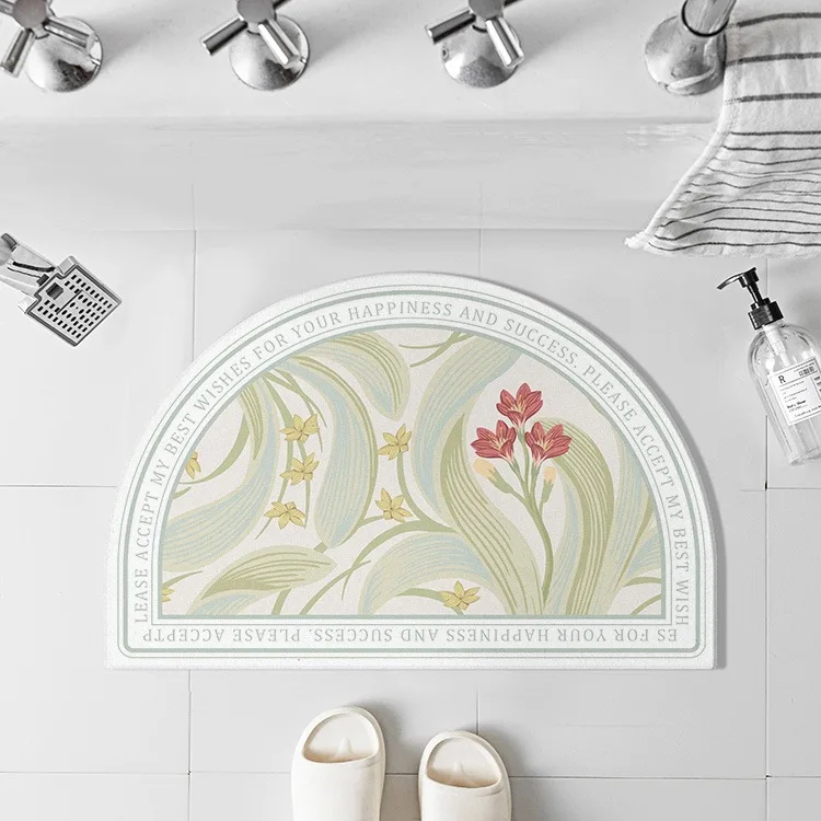 

Household small fresh carpet, soft diatom mud mat, non-slip at the bathroom door cute rug