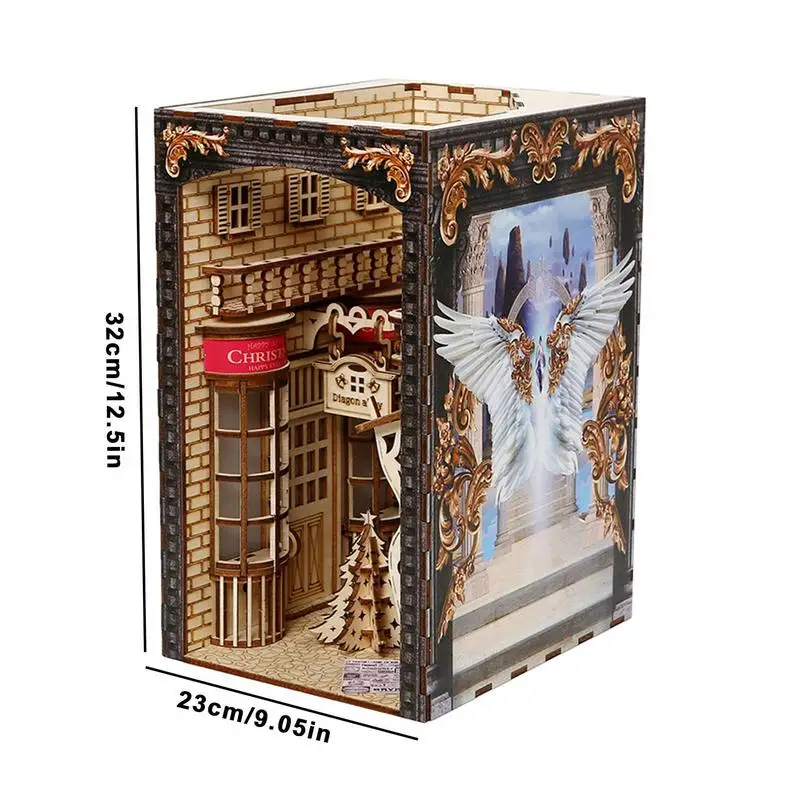 

DIY Book Nook Kit миниатюрная книга Nook с подсветкой Модель 3D Book Nook Building для взрослых для украшения дома