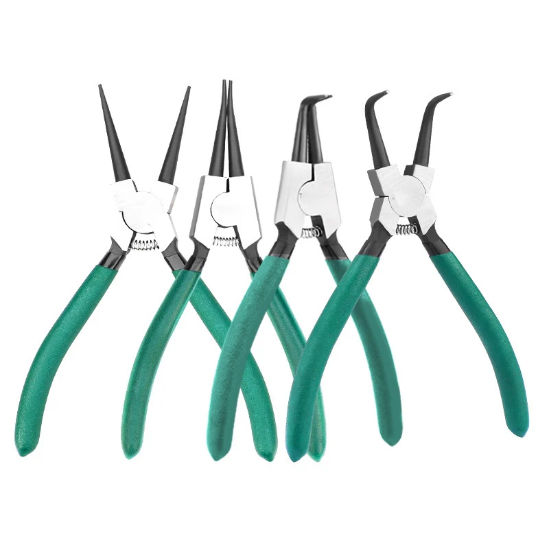 

Portable 7 Inch Internal External Curved Straight Tip Circlip Snap Ring Plier Professional Tools