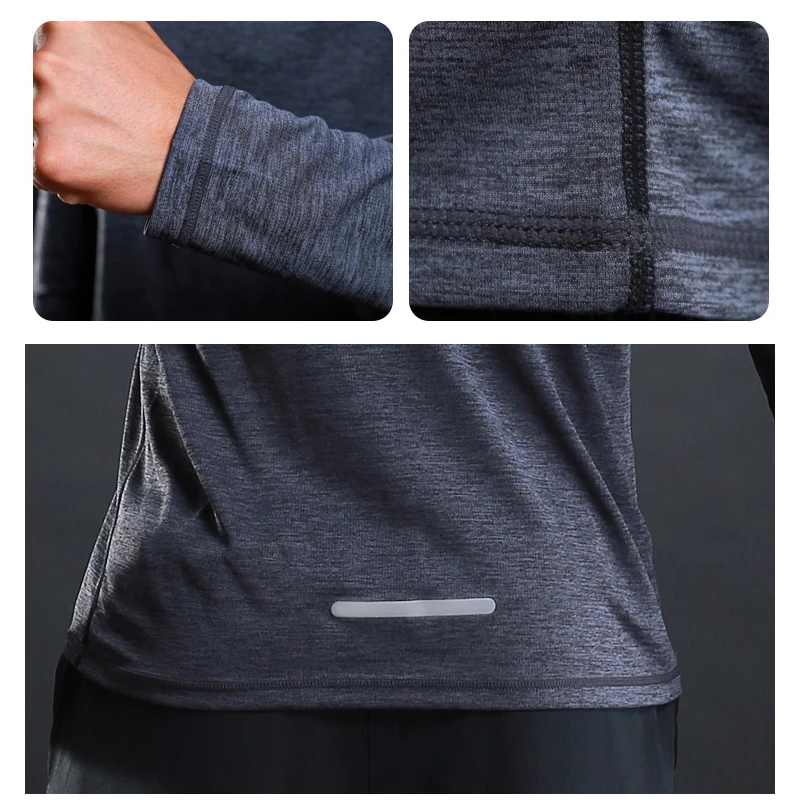 Dry Fit Compression Shirt Hooded Men Rashgard Fitness Long Sleeves Running Shirt Men Gym T Shirt Football Jersey Sportswear