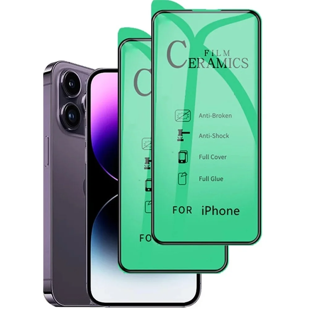 100pcs 100D Ceramics Film Screen Protector HD Explosion Full Cover For iPhone 14 13 12 11 Pro Max XS XR X 8 7 6 Plus SE