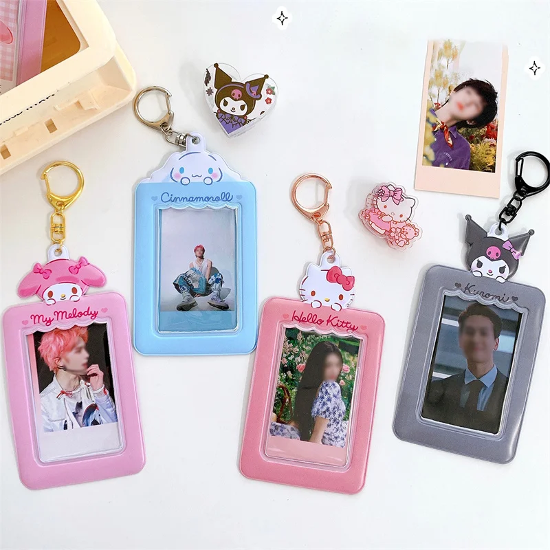 

3 Inch Cute Photocard Holder Kpop Idol Photo Card Holder Kawaii Korean Album Photocard Card ID Holder Pendant Keychain