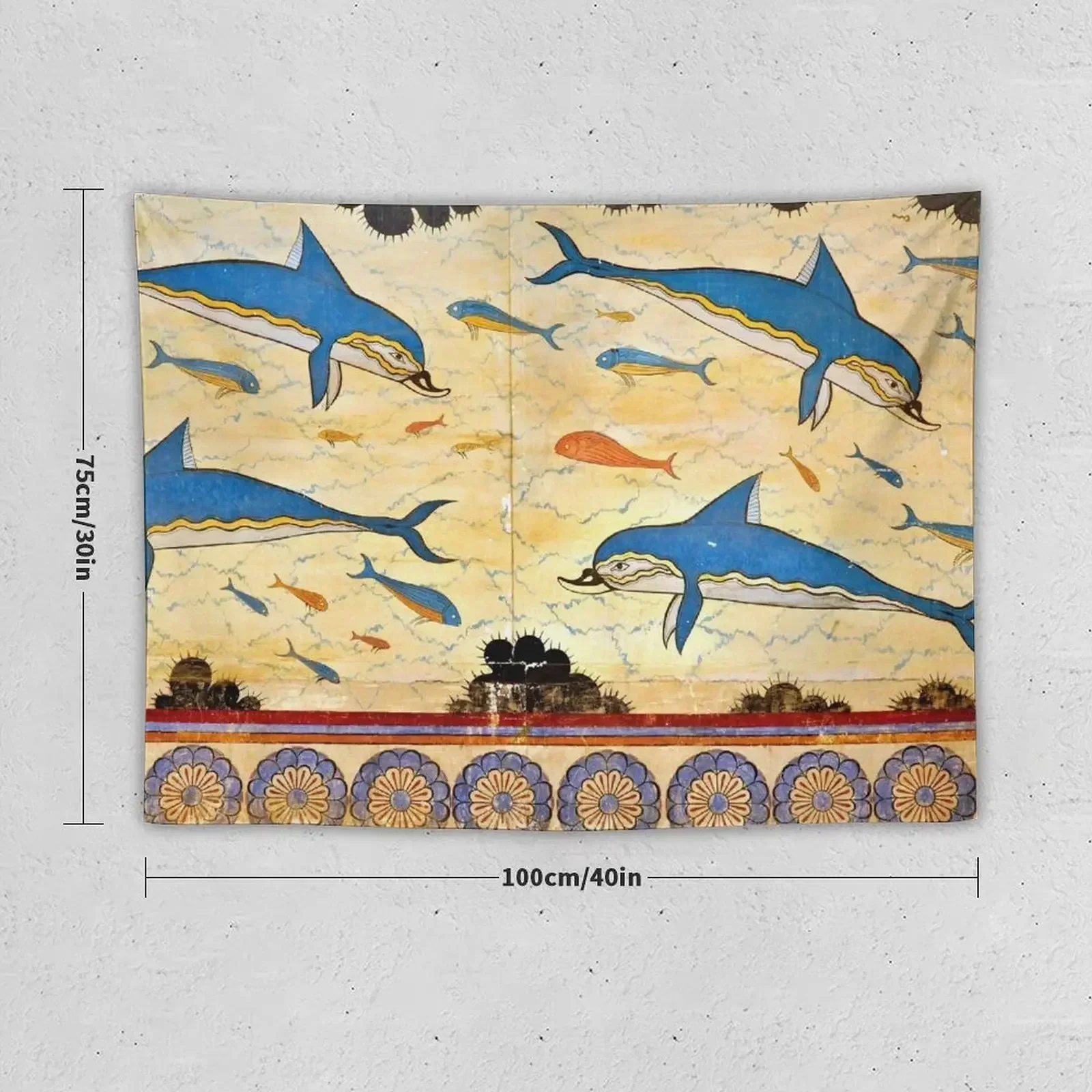 Гобелен Миноан Дельфины декор дома эстетический комнаты обои домашний