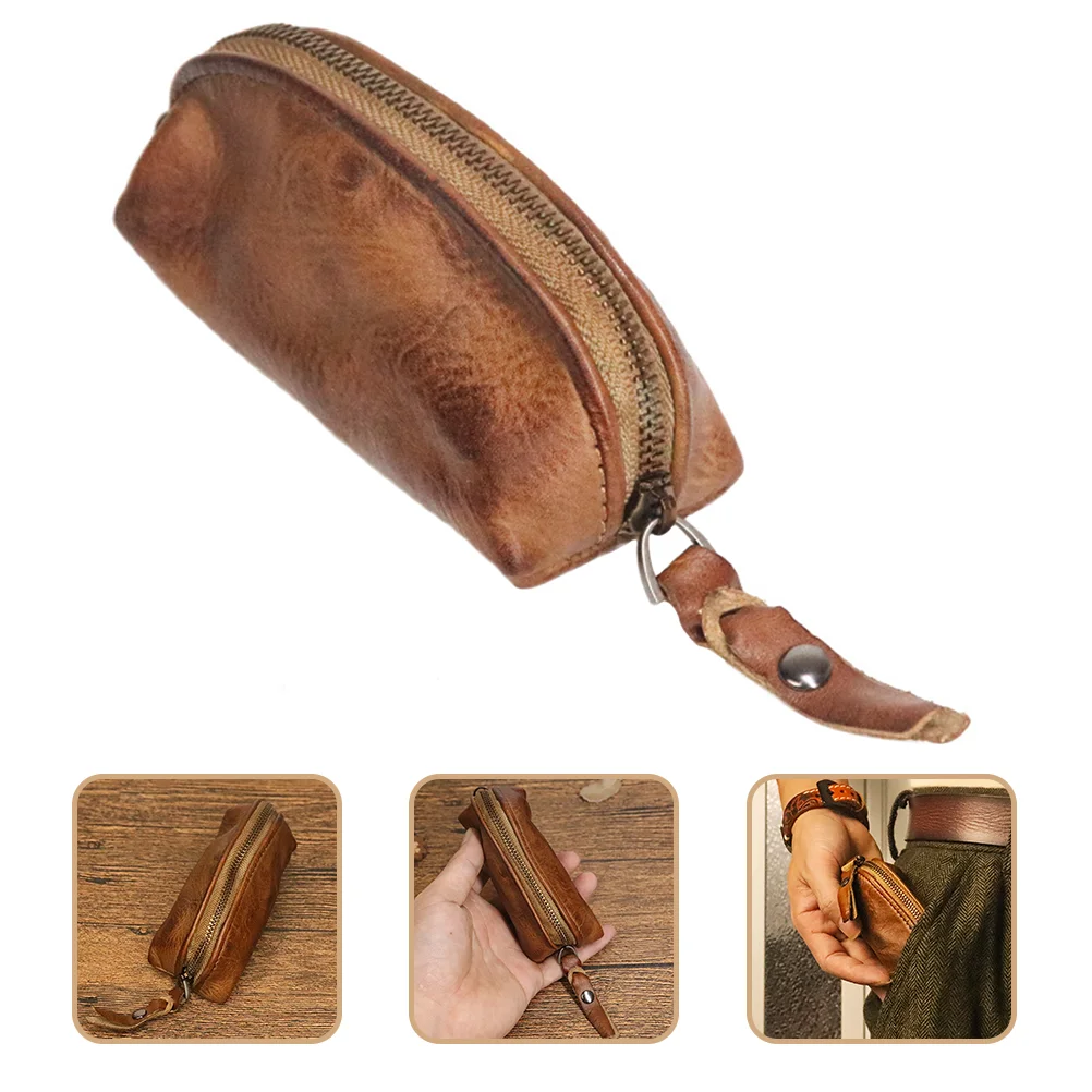 

Key Bag Pouch Holder Storage Men's Fanny Packs Container Vintage Genuine Case Hook Men Women