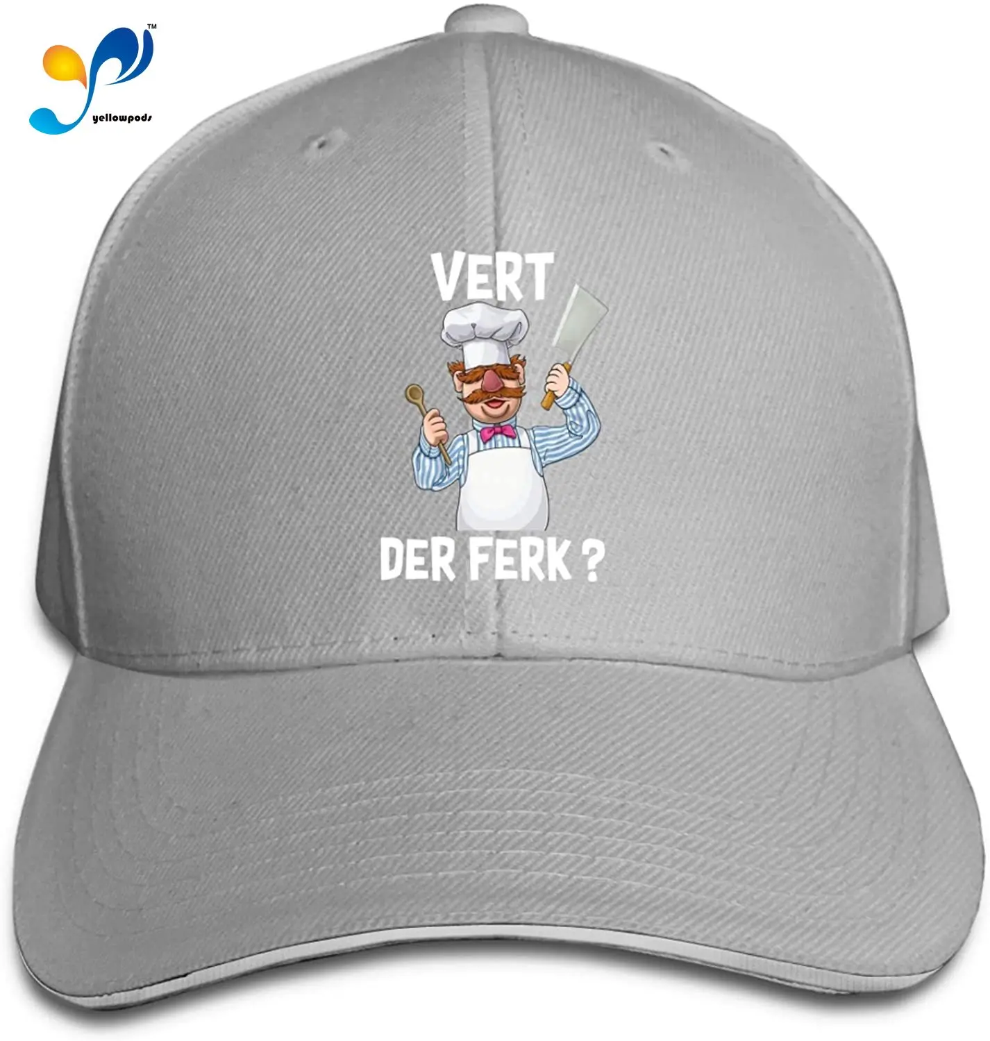 

Swedish-Chef Vert-Der-Ferk Hip Hop Baseball Cap Unisex Trucker Hat Adjustable Peaked Sandwich Hat Sports Outdoors