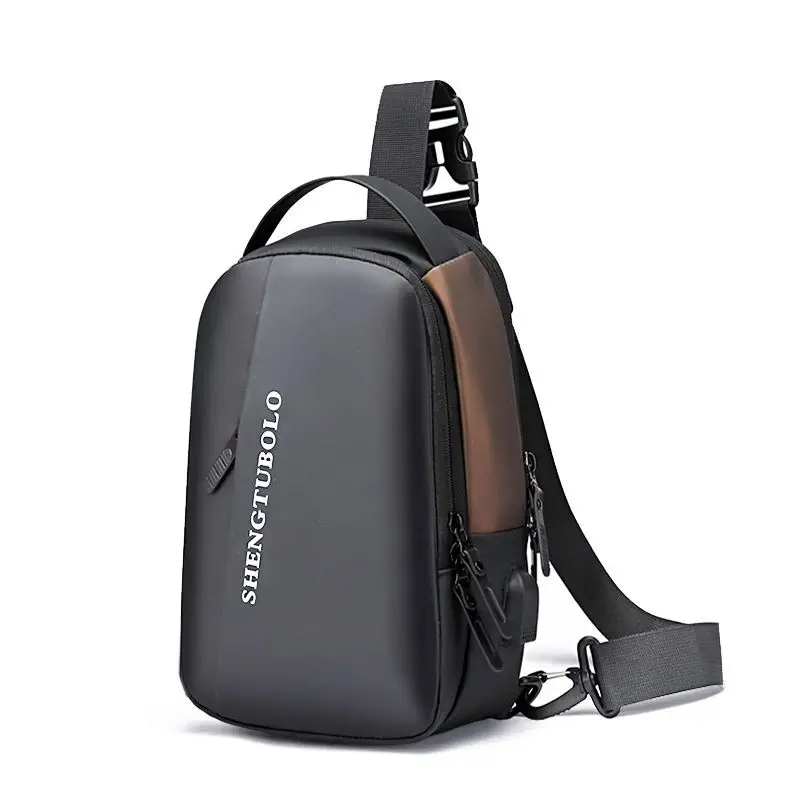 2023New men's chest bag travel shoulder bag waterproof anti-theft men's USB charging high-capacity crossbody bag messenger bag