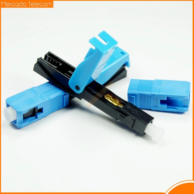 High Quality 100PCS FTTH SC UPC Optical fiber covered wire SC UPC quick connector FTTH Fiber Optic Fast Connector SC Connector