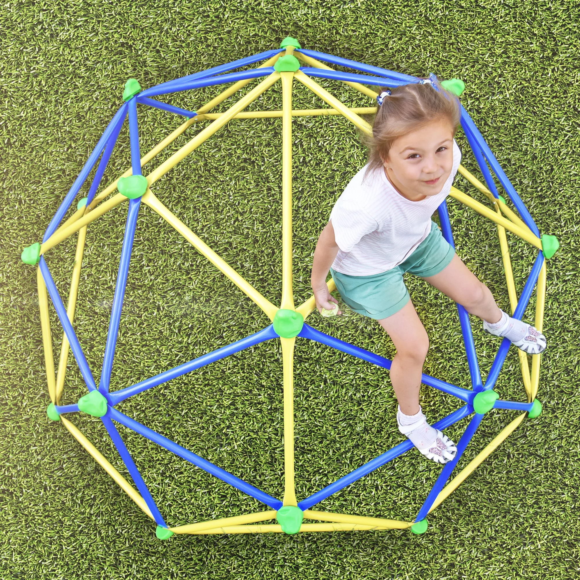 

Kids Climbing Dome Jungle Gym - 6 ft Geometric Playground Dome Climber Play Center with Rust & UV Resistant Steel, Supporting