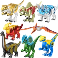 assemble building blocks dinosaur animal blocks figures world triceratops bricks models toys for children gifts