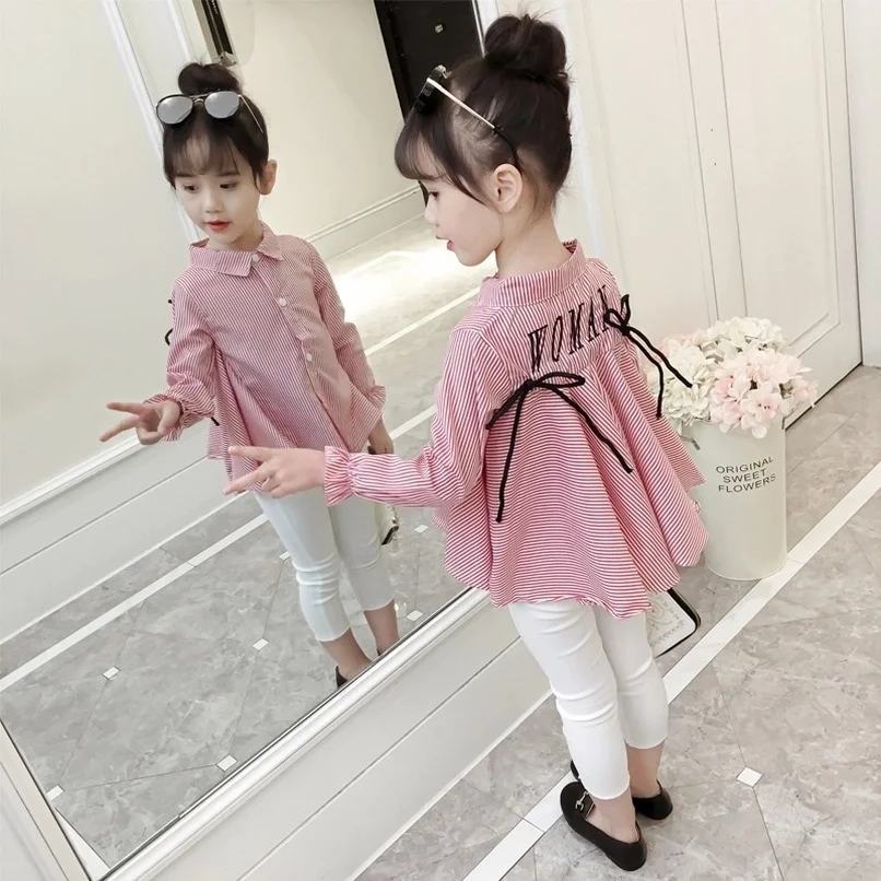 Дизайнерские рубашки для девочек блузки в Корейском стиле детей весна-осень