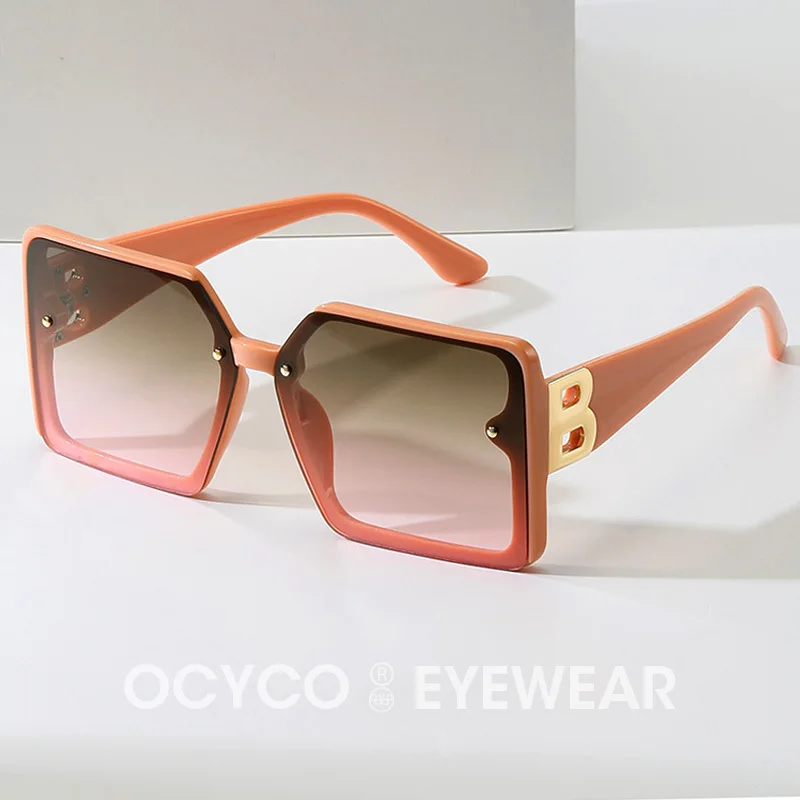 

Brand Designer Big Frame Square Sunglasses Women For Men Trending Sun Glasses Fashion Vintage Rivet Oversized Shades