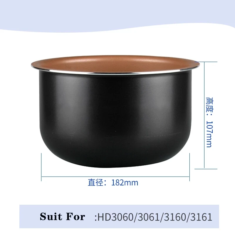 

Original 2L Rice cooker Cooking Pot Liner Non-stick liner Container For Philips HD3060/3061/3160/3161 Replacement Accessories