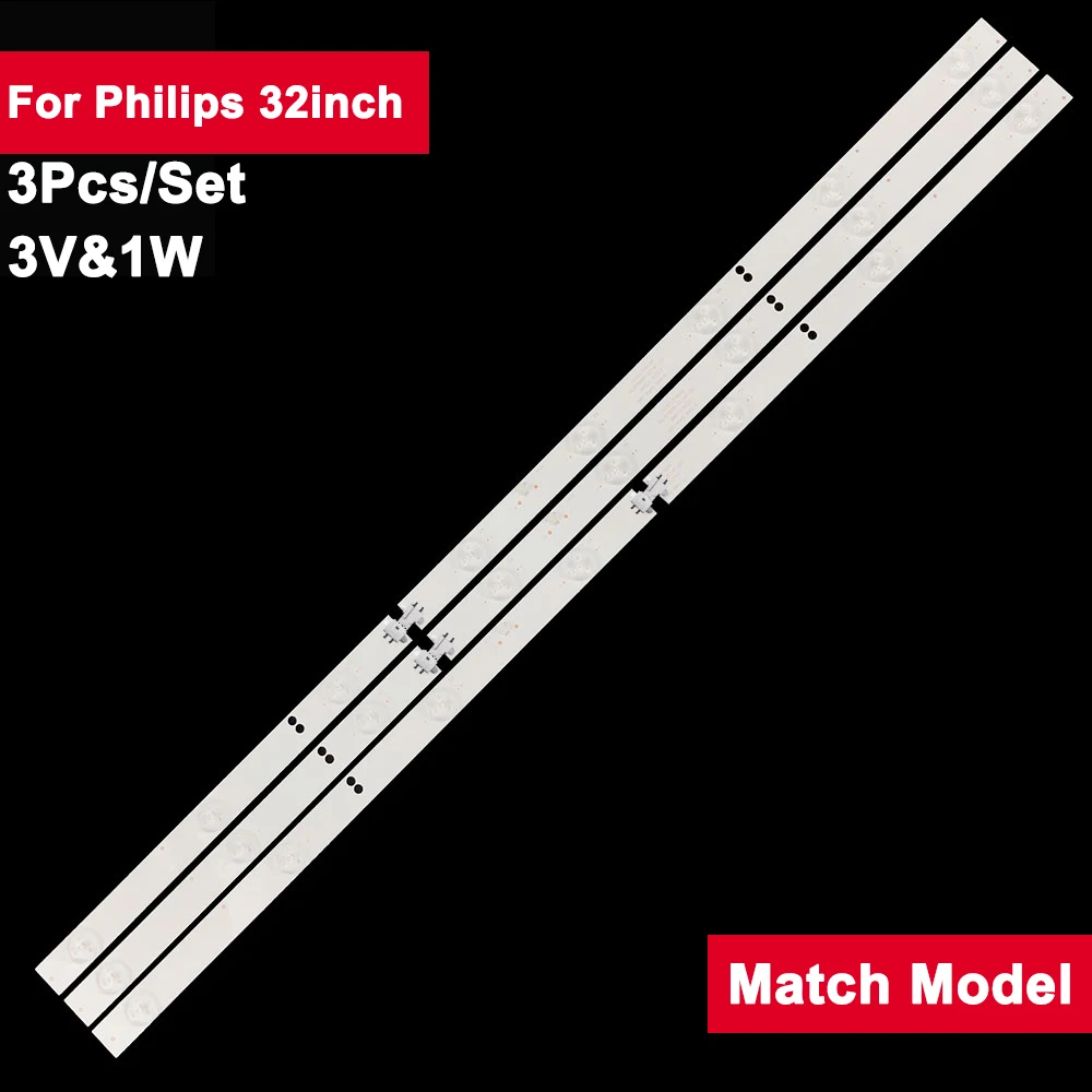 631mm 3V 3Pcs/Set Led Light Strip Bar For Philips 32inch GC315D08-ZC14F-02 32PFL3046/T3 32PFL3042/T3 32PFL3241/T3 32HHF3252/T3