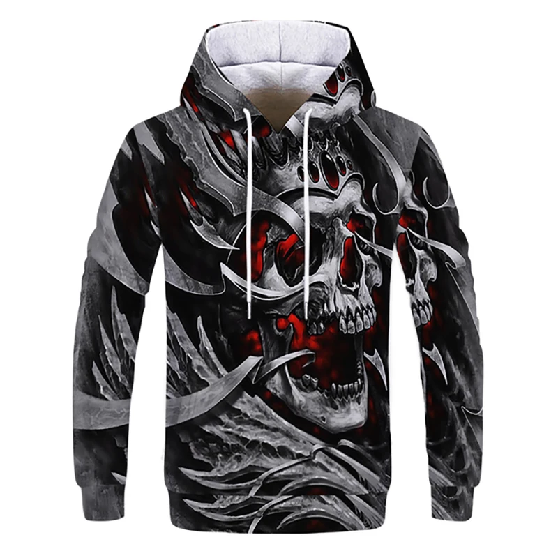 

2021 Skull Hoodie Men's Boy Hoody Ms. Girl Sweatshirt Full Print 3D Fire and Skull Hip Hop Street Wearing Pullover Hoodies Top