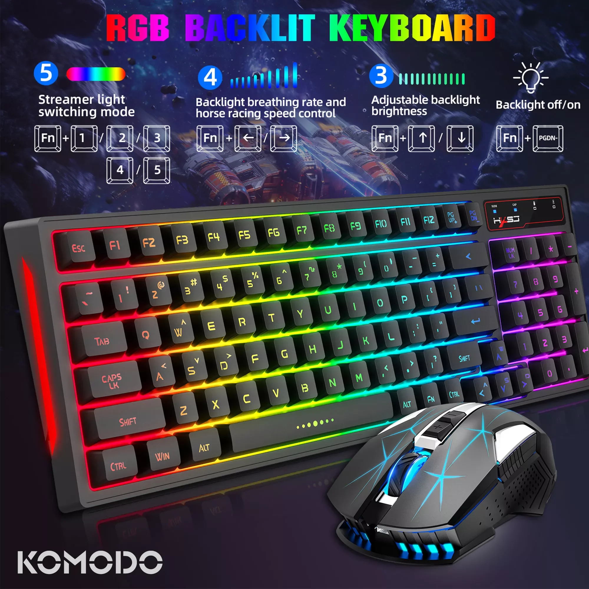 

Wireless Keyboard and Mouse 2.4G Combo Mini Multimedia Full-size Keyboard Mouse Set For Computer Notebook Laptop Desktop