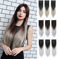 22inch hairpiece 130g straight hair 7pcsset clips in false styling hair synthetic clip in hair extensions heat resistant